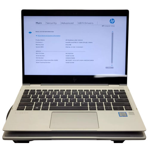 HP EliteBook x360 1020 G2 – Intel Core i5-7200U, 2.70GHz, 8GB DDR4, 256GB SSD, 12.5” Touchscreen